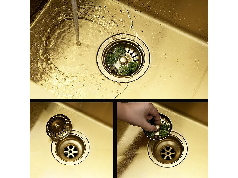 Stalen Spoelbak Rea Paul Brush Gold
