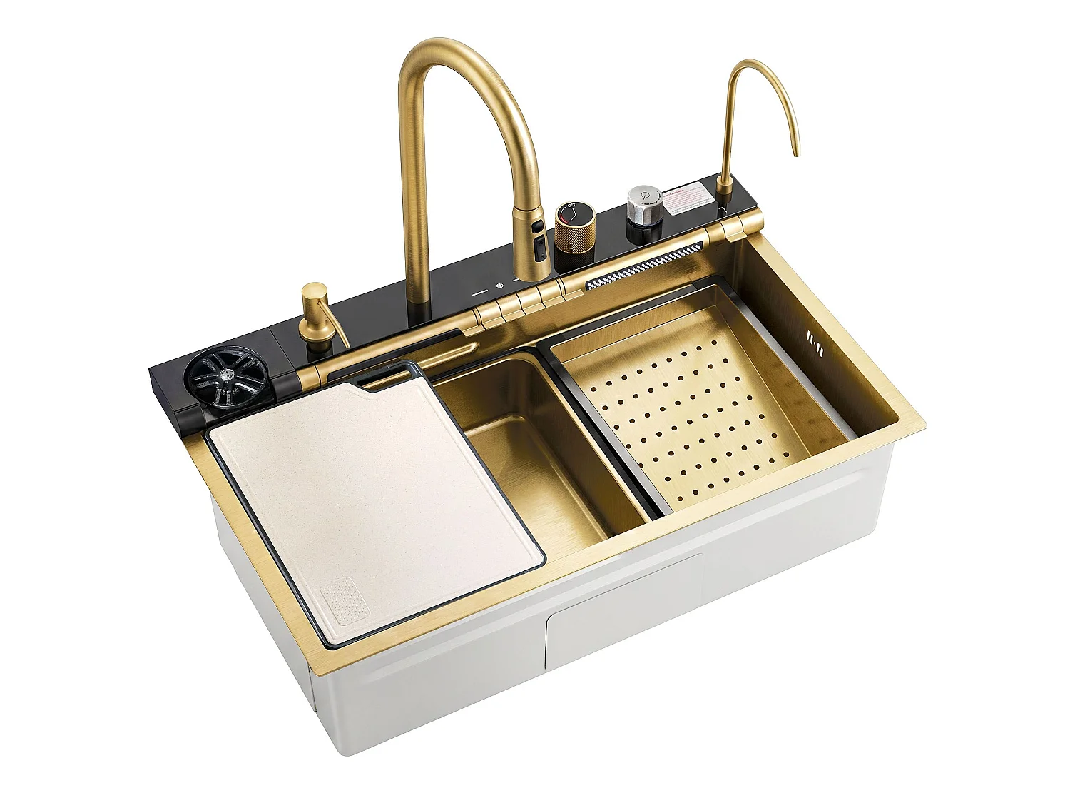Multifunctionele Stalen Spoelbak Rea Alonzo Brush Gold