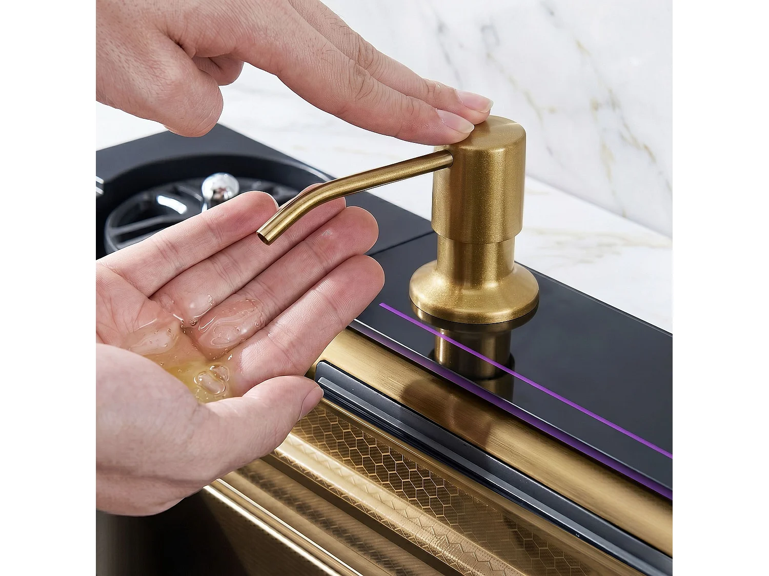 Multifunctionele Stalen Spoelbak Rea Alonzo Brush Gold