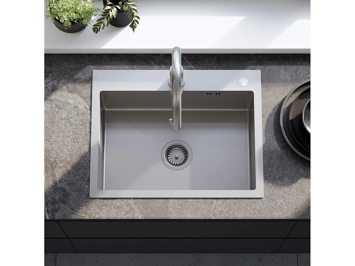 Stalen Spoelbak Rea Liam Brush Nickel