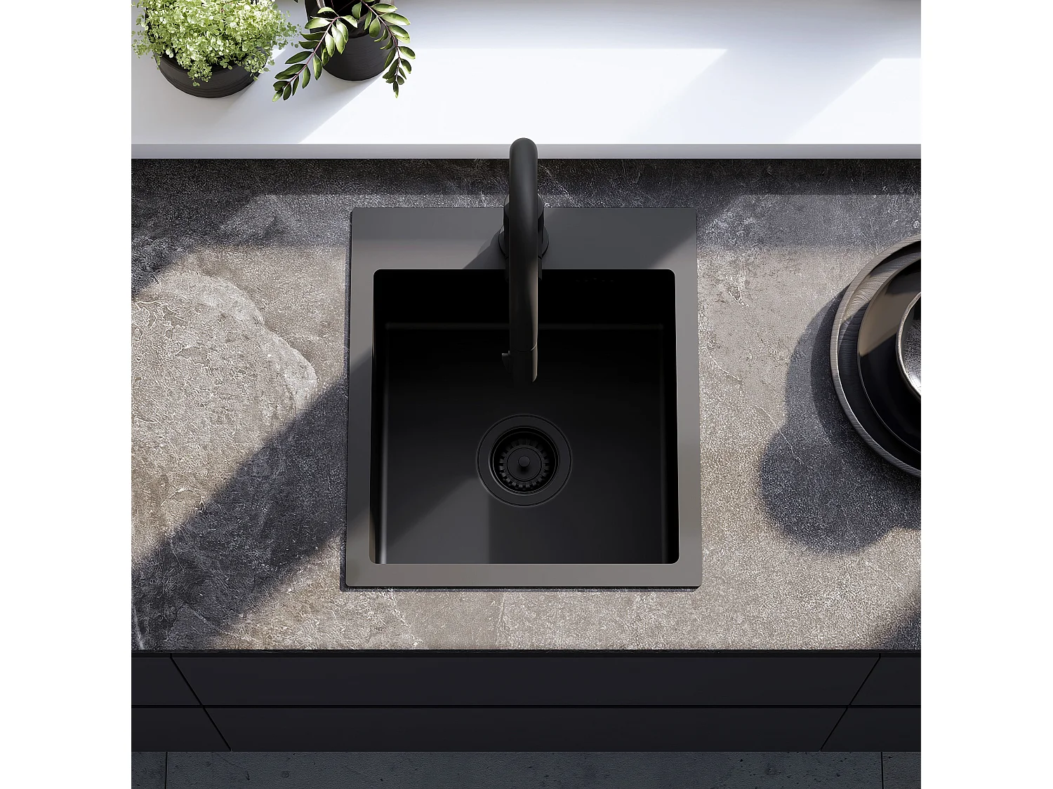 Stalen Spoelbak Rea Leo 40 Black