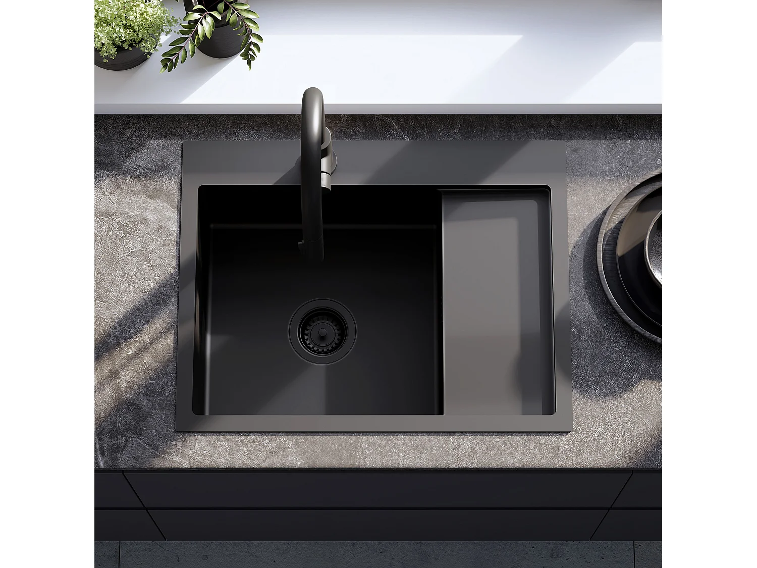 Stalen Spoelbak Rea Fin Black