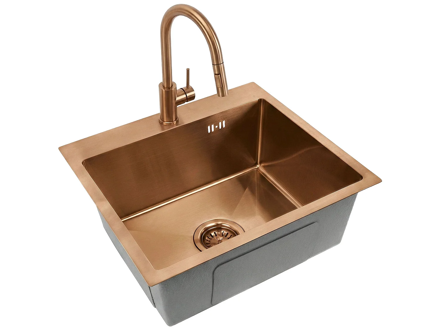 Stalen Spoelbak Rea Leo 50 Brush Copper