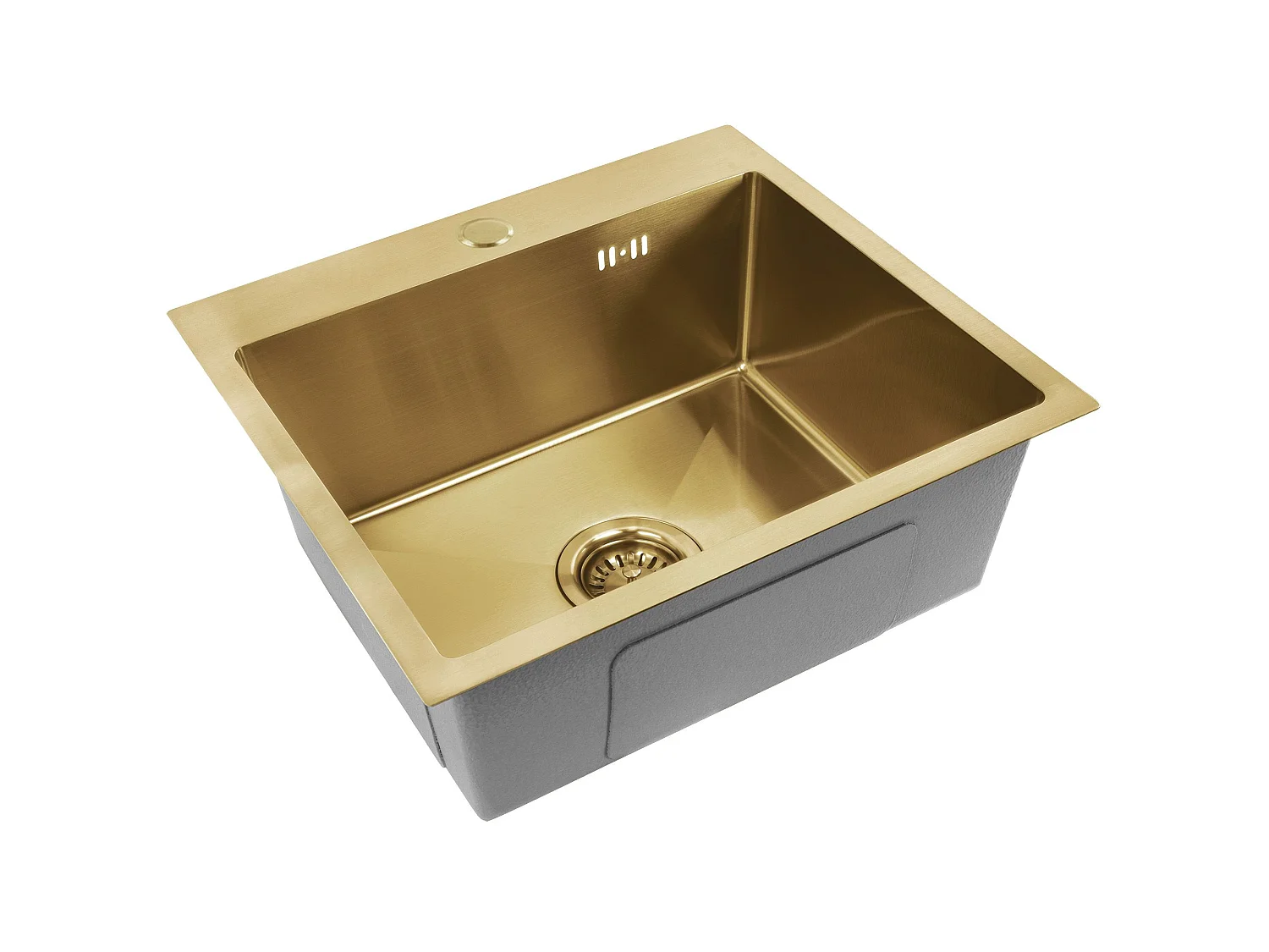 Stalen Spoelbak Rea Leo 50 Brush Gold
