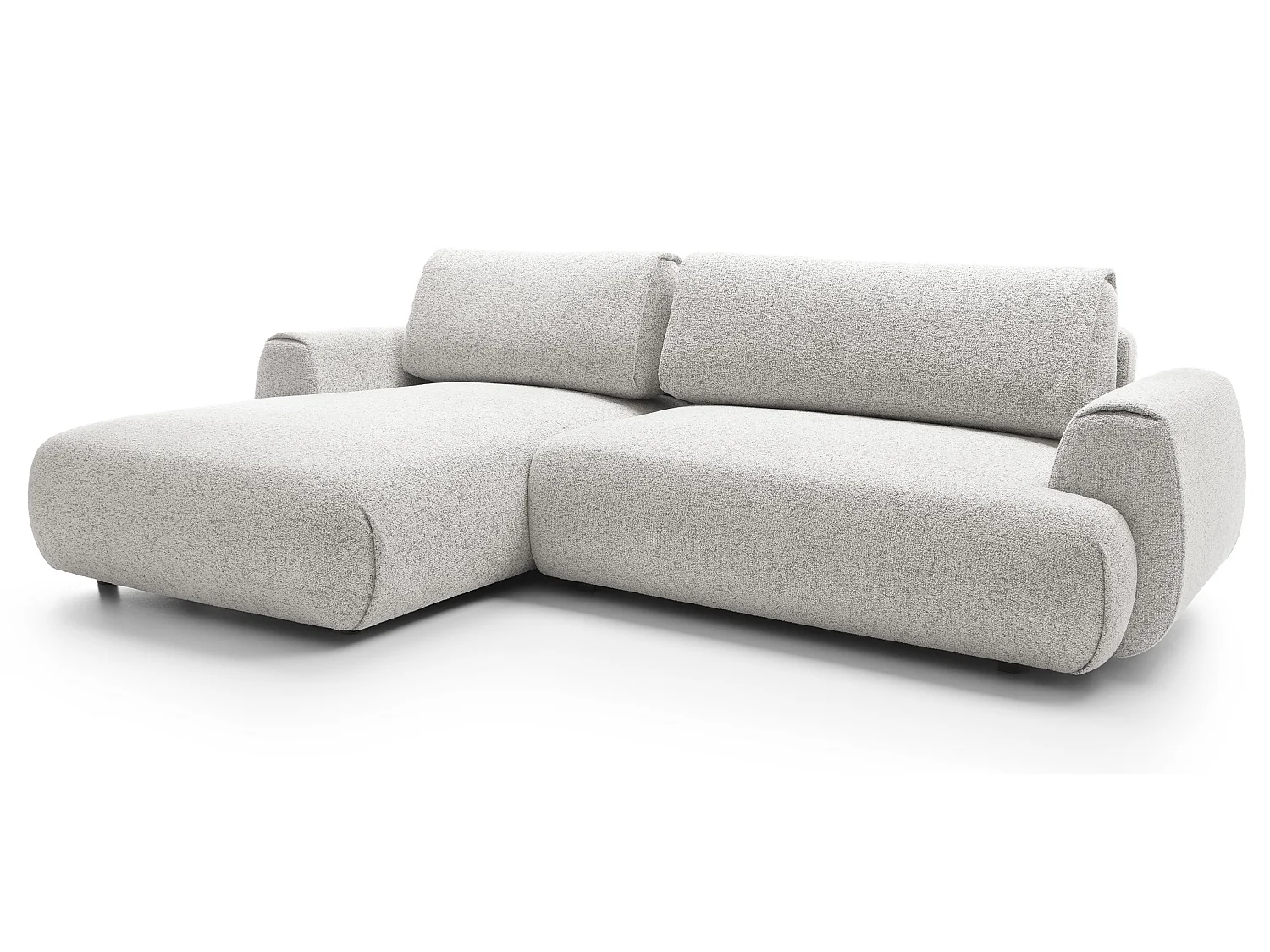 Hoekbank met opbergruimte 270 cm Ralto, moderne stijl, slaapfunctie, 5-zits, links, Lichtgrijs