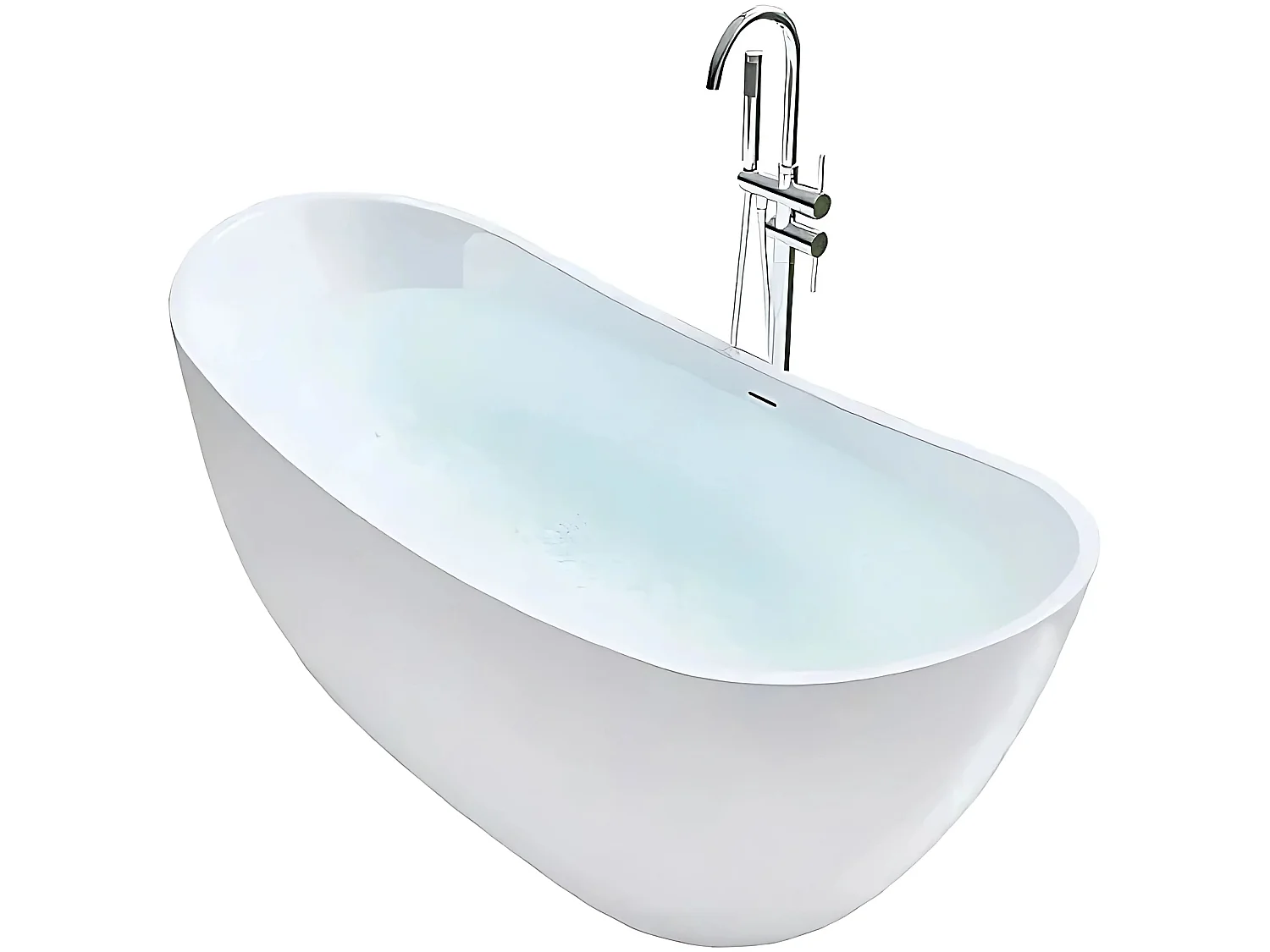 Baignoire Îlot Rea Ferrano 150 Cm Bonde Chrome White