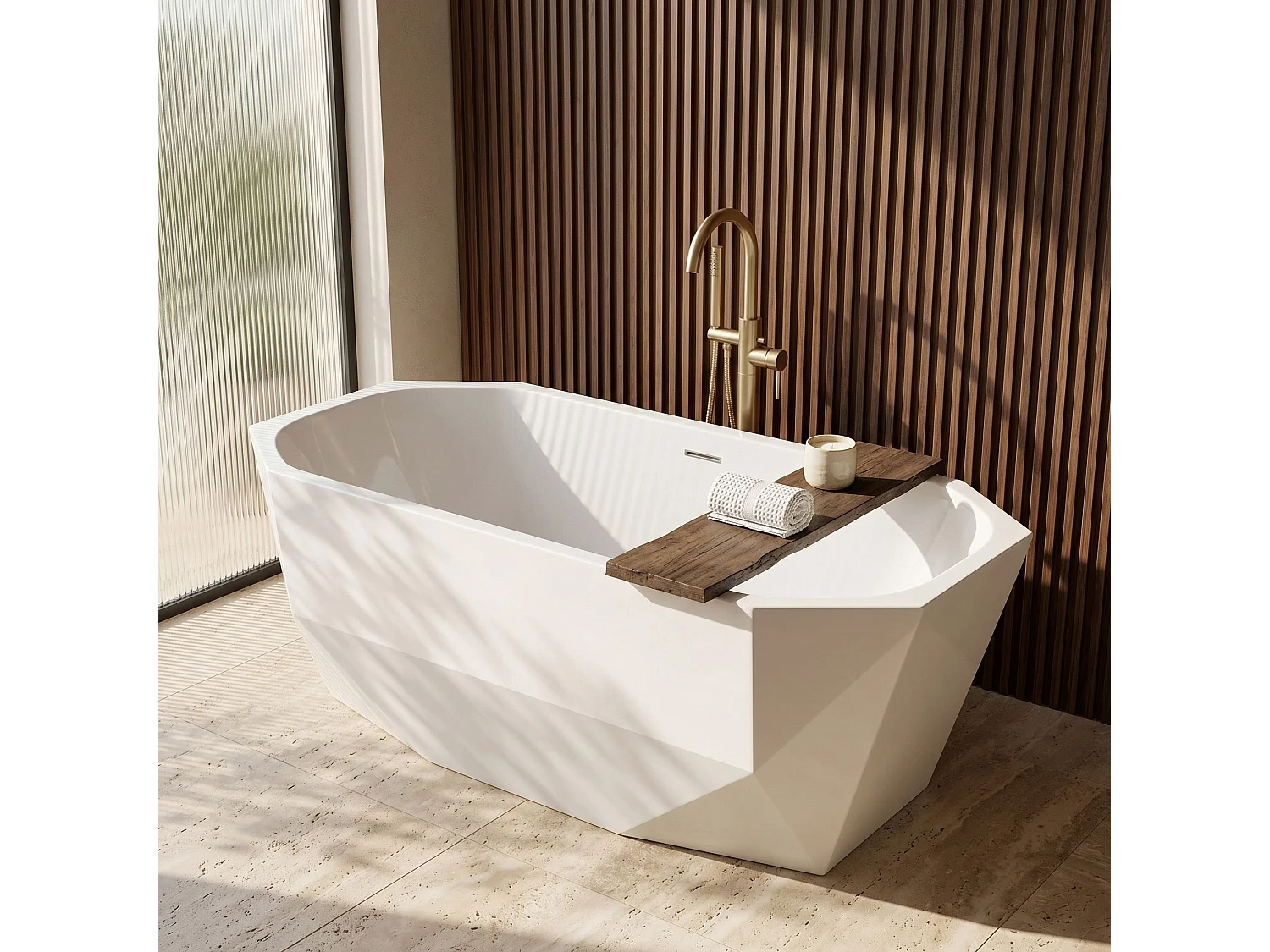 Baignoire Îlot Rea Diamanti 170 Cm White