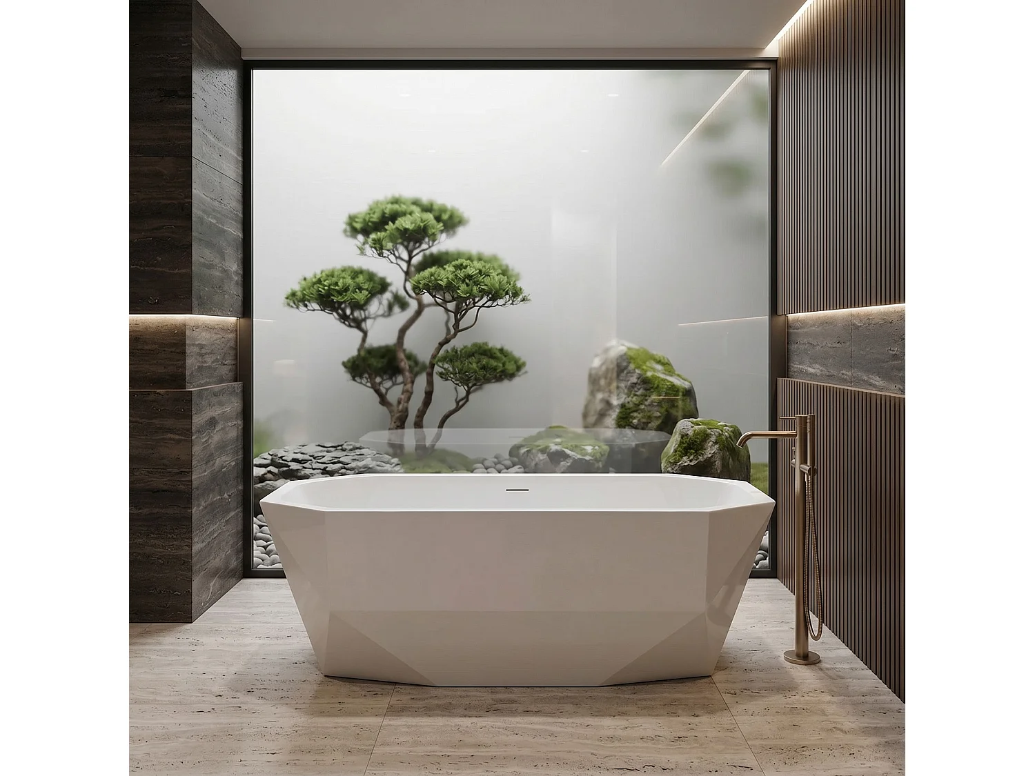 Baignoire Îlot Rea Diamanti 170 Cm White