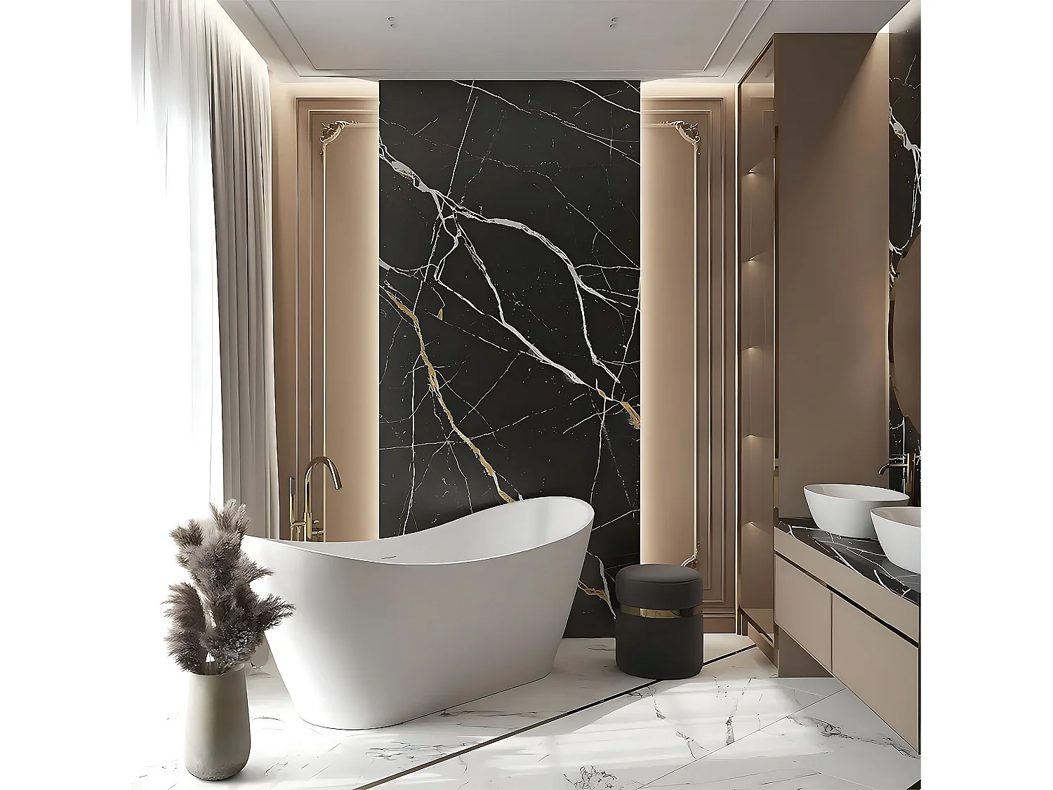 Baignoire Îlot Rea Ferrano 170 Cm Bonde White White