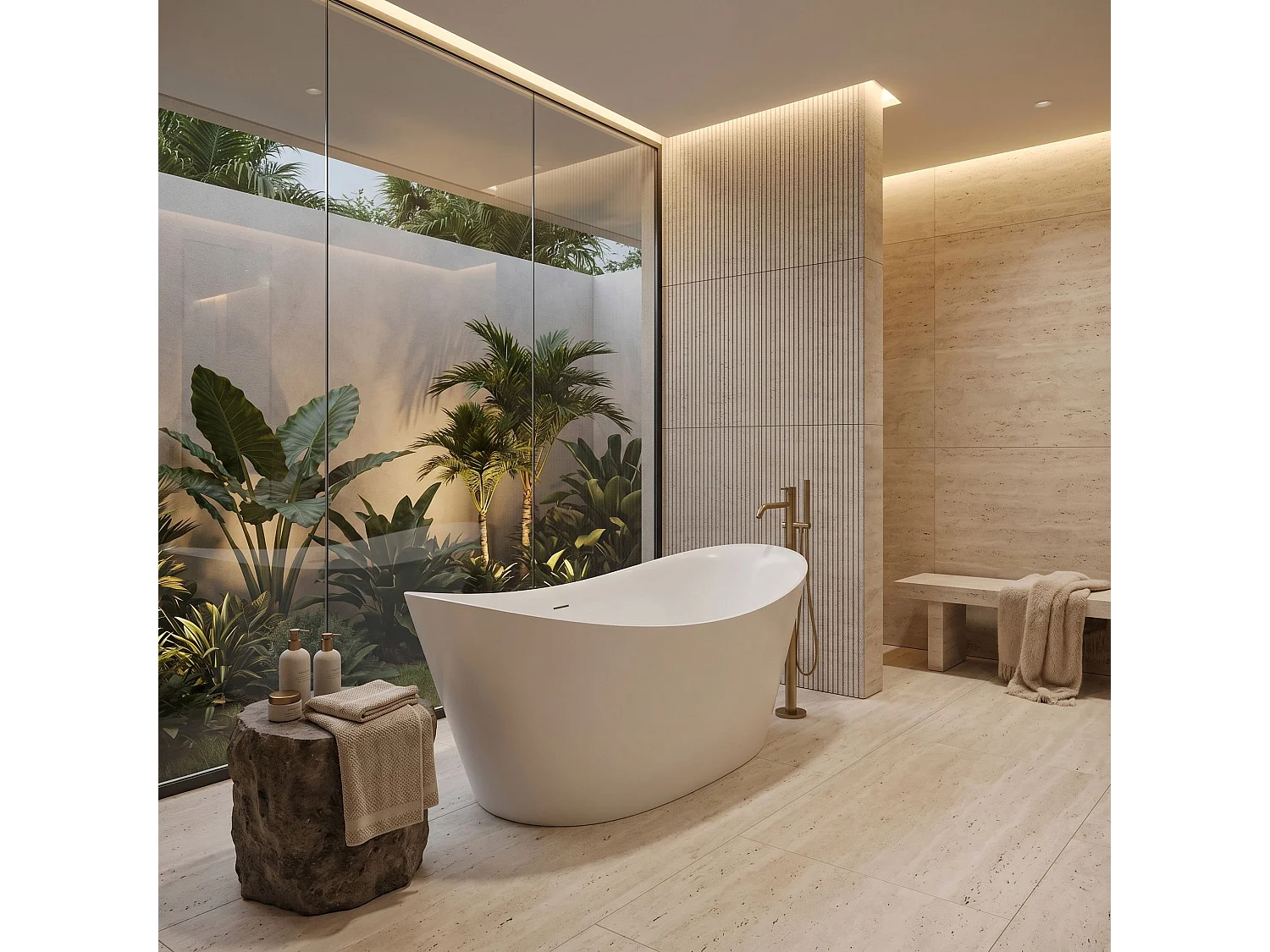 Baignoire Îlot Rea Ferrano 170 Cm Bonde White White