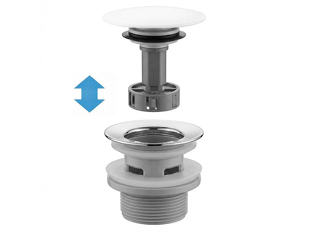 Siphon De Lavabo Universel Clic-Clac Rea Flow White