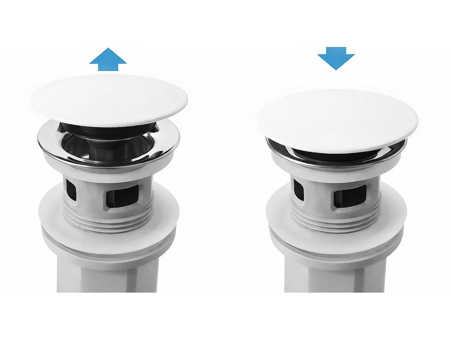 Siphon De Lavabo Universel Clic-Clac Rea Flow White