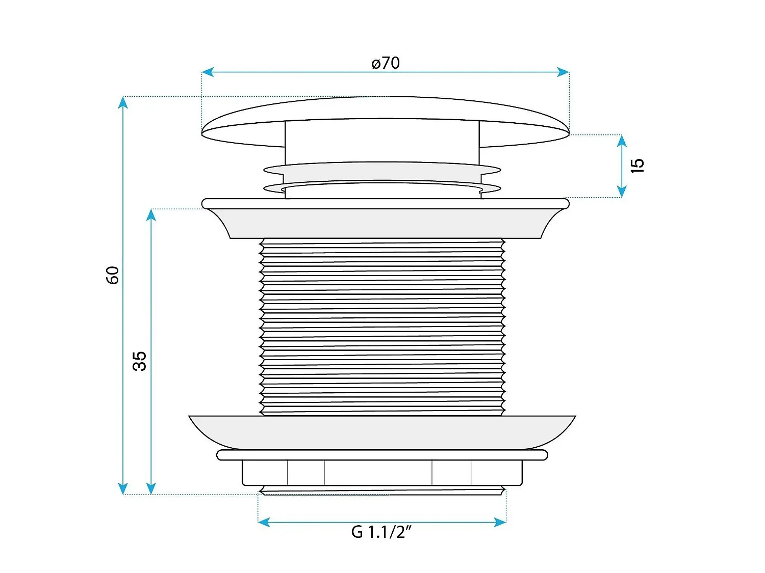 Tapón De Bañera Rea Klik-Klak Titanium