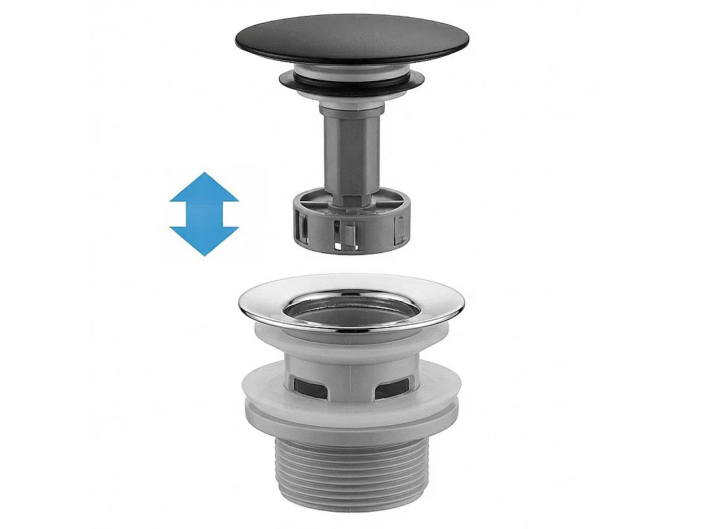 Siphon De Lavabo Universel Clic-Clac Rea Flow Black