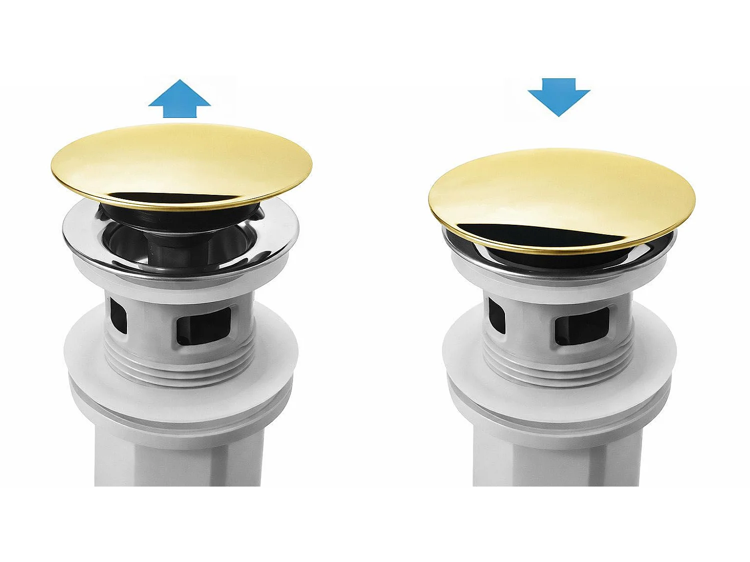 Siphon De Lavabo Universel Clic-Clac Rea Flow Gold