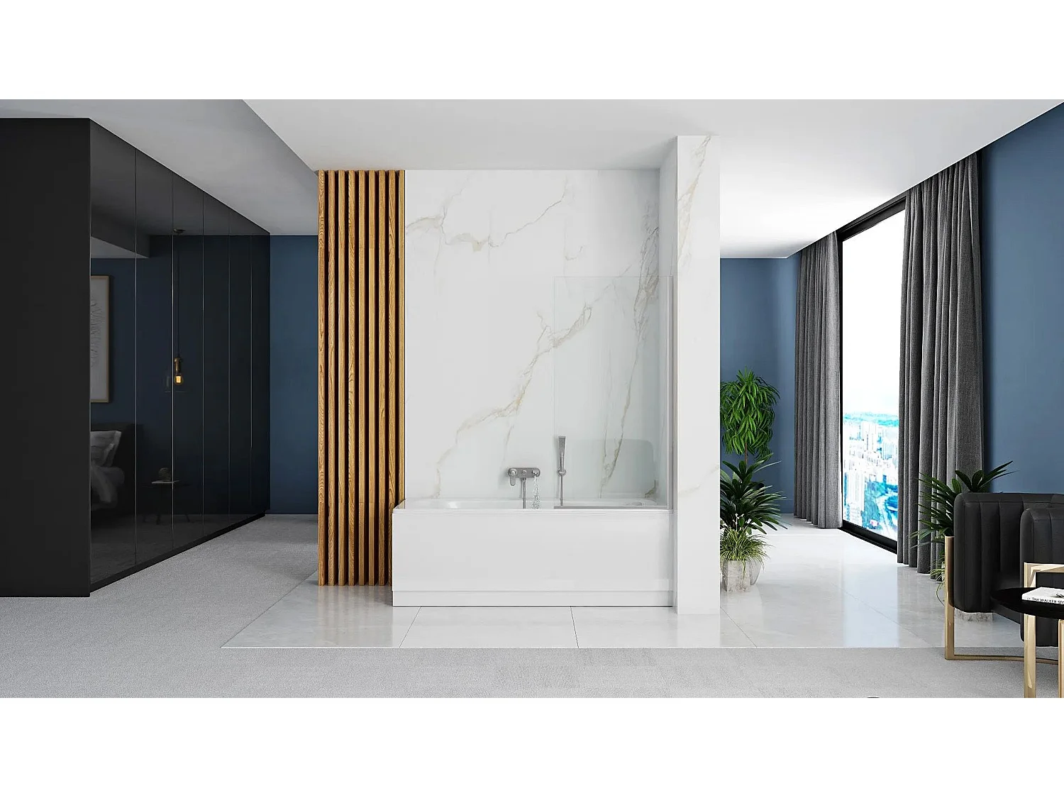 Pare-Baignoire Rea Lagos 70 Chrome