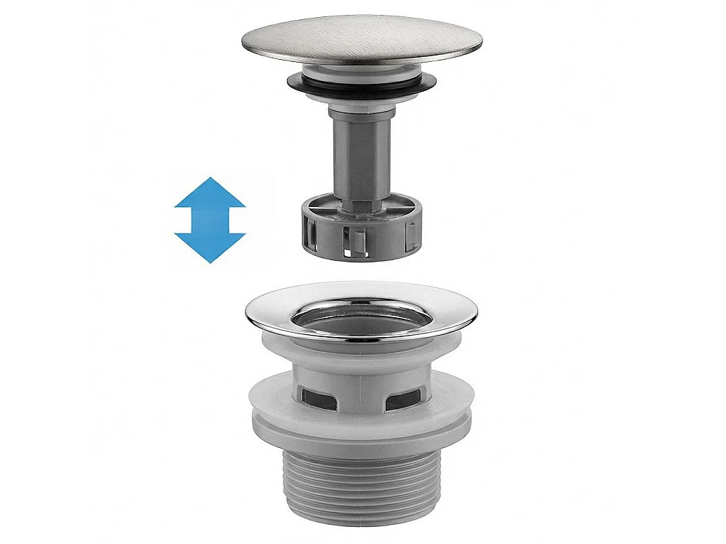 Siphon De Lavabo Universel Clic-Clac Rea Flow Brush Nickiel