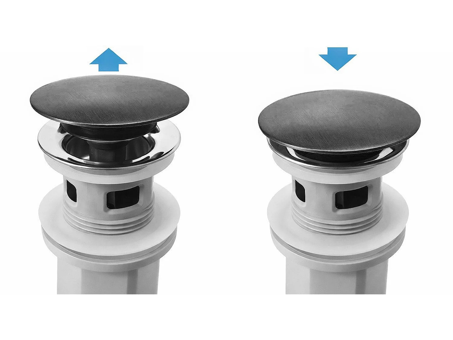 Siphon De Lavabo Universel Clic-Clac Rea Flow Titanium