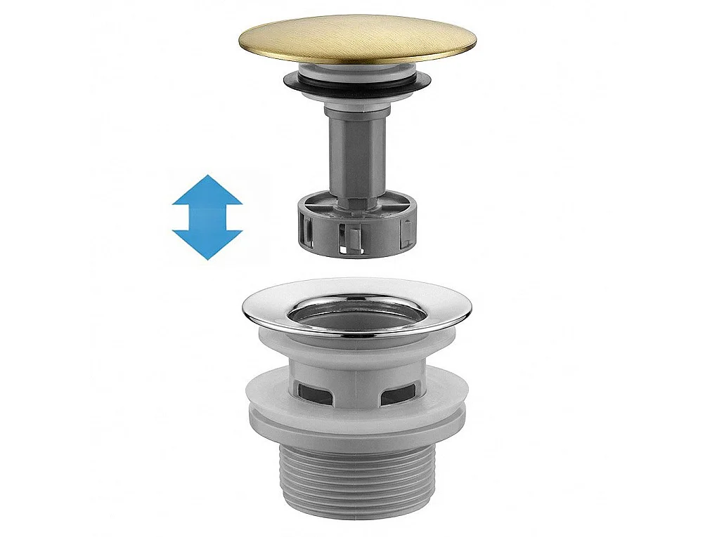 Siphon De Lavabo Universel Clic-Clac Rea Flow Brush Gold