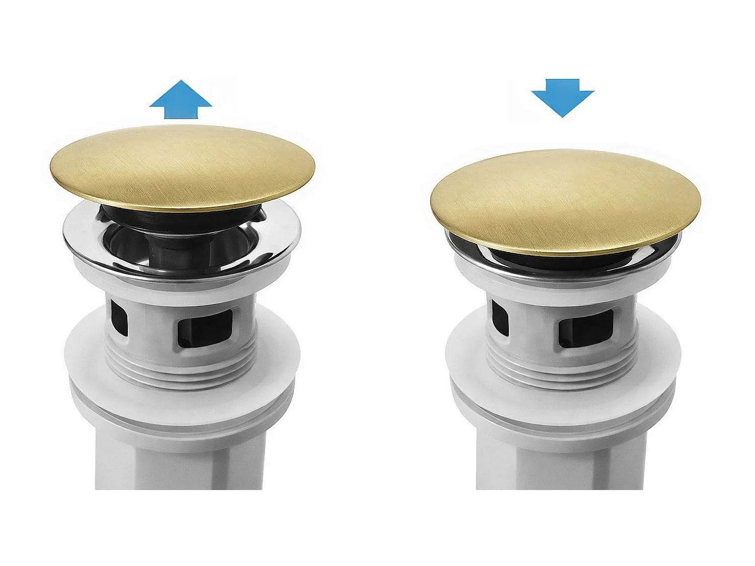 Siphon De Lavabo Universel Clic-Clac Rea Flow Brush Gold