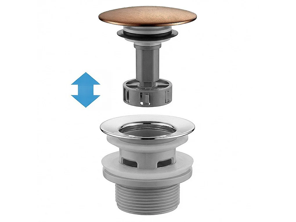 Siphon De Lavabo Universel Clic-Clac Rea Flow Brush Copper