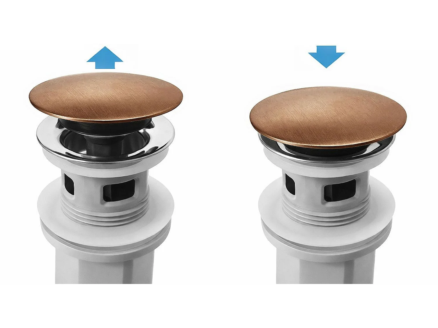 Siphon De Lavabo Universel Clic-Clac Rea Flow Brush Copper