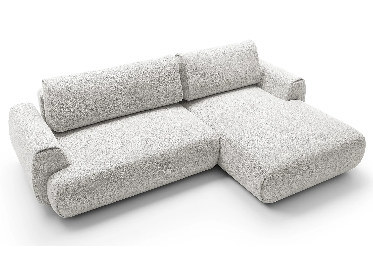 Canapé d'angle avec rangement 270 cm Ralto, style moderne, 5 places, droite, Gris clair