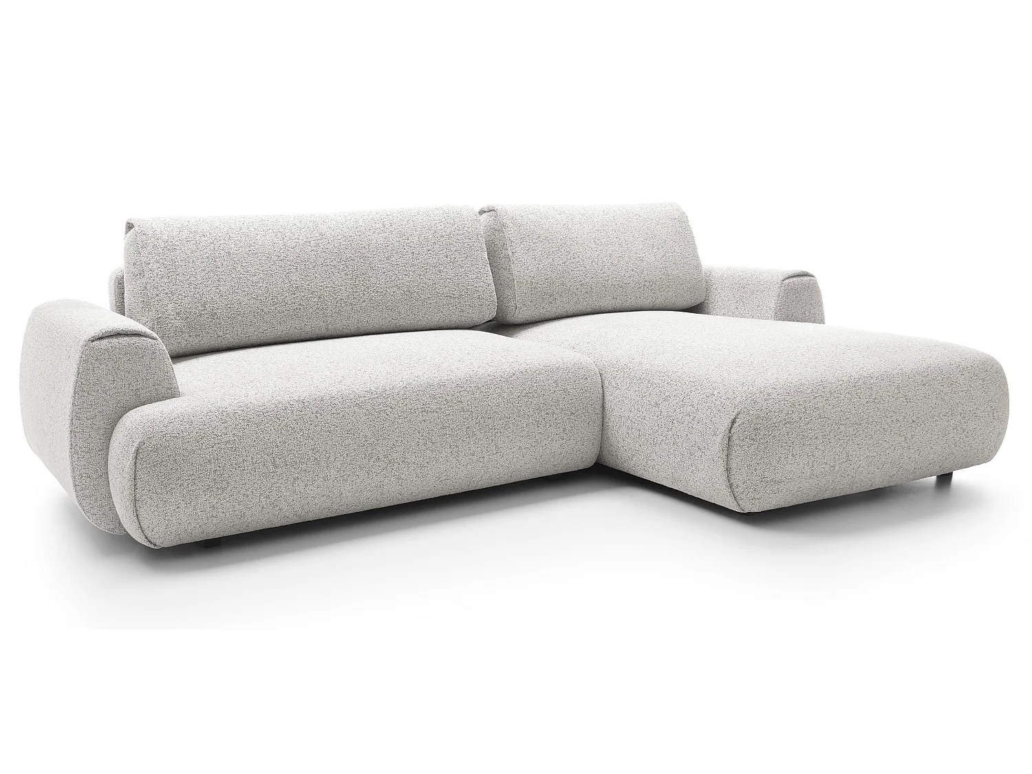 Canapé d'angle avec rangement 270 cm Ralto, style moderne, 5 places, droite, Gris clair