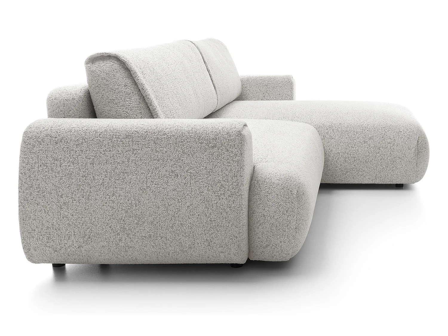 Canapé d'angle avec rangement 270 cm Ralto, style moderne, 5 places, droite, Gris clair