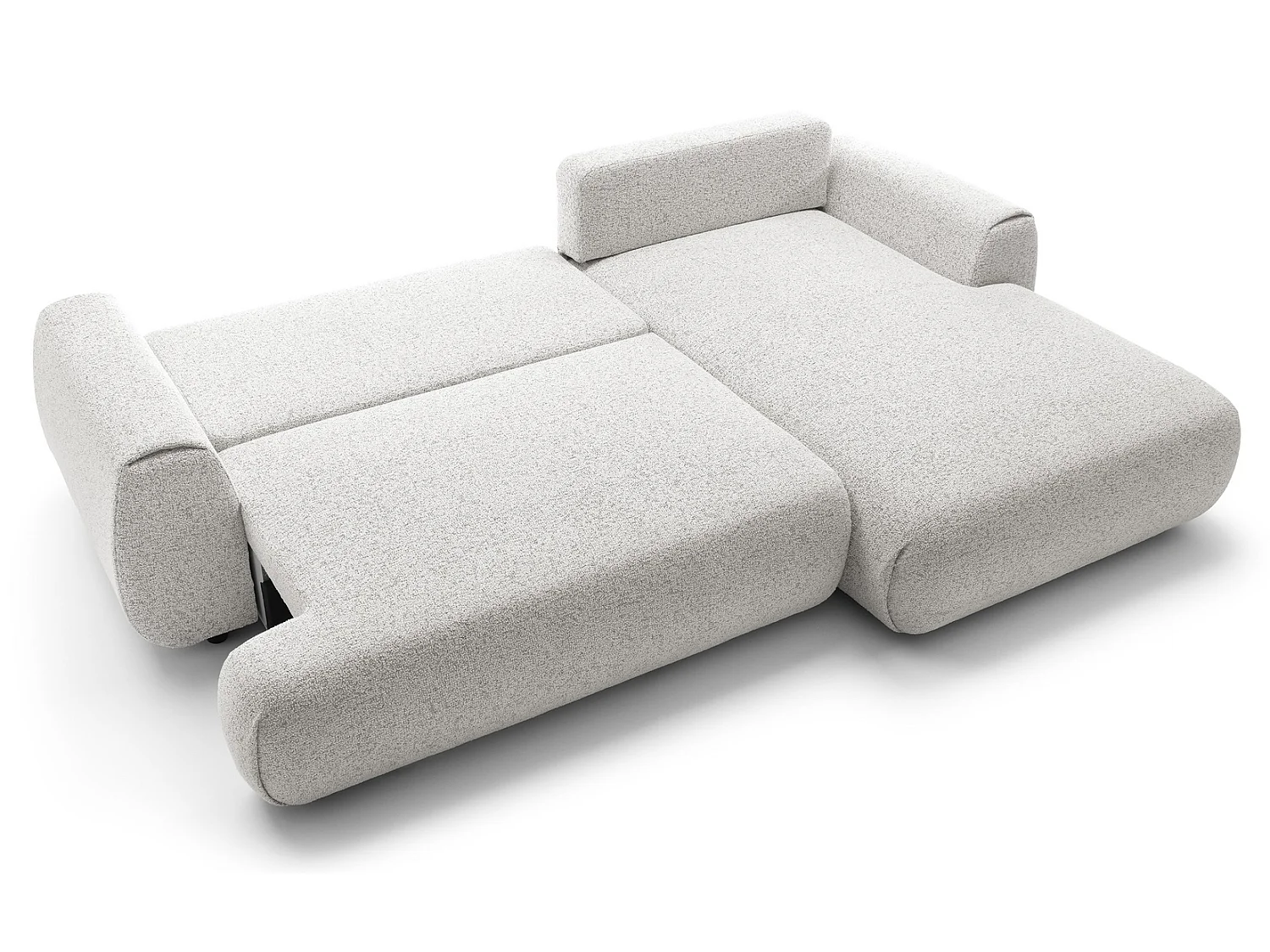 Canapé d'angle avec rangement 270 cm Ralto, style moderne, 5 places, droite, Gris clair