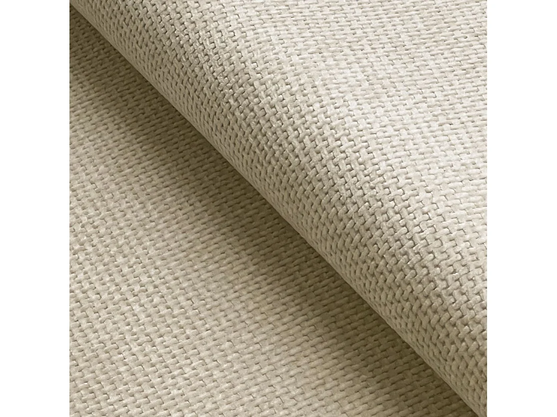 Hoekbank 260 cm Kendra op poten van 15 cm, slaapfunctie en opbergruimte, ronde poefs, links, Beige