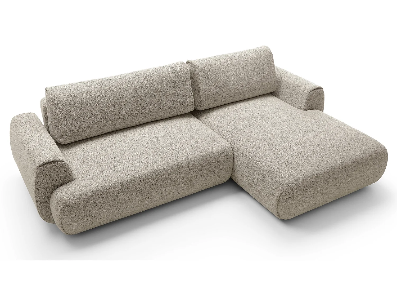 Canapé d'angle avec rangement 270 cm Ralto, style moderne, 5 places, droite, Beige