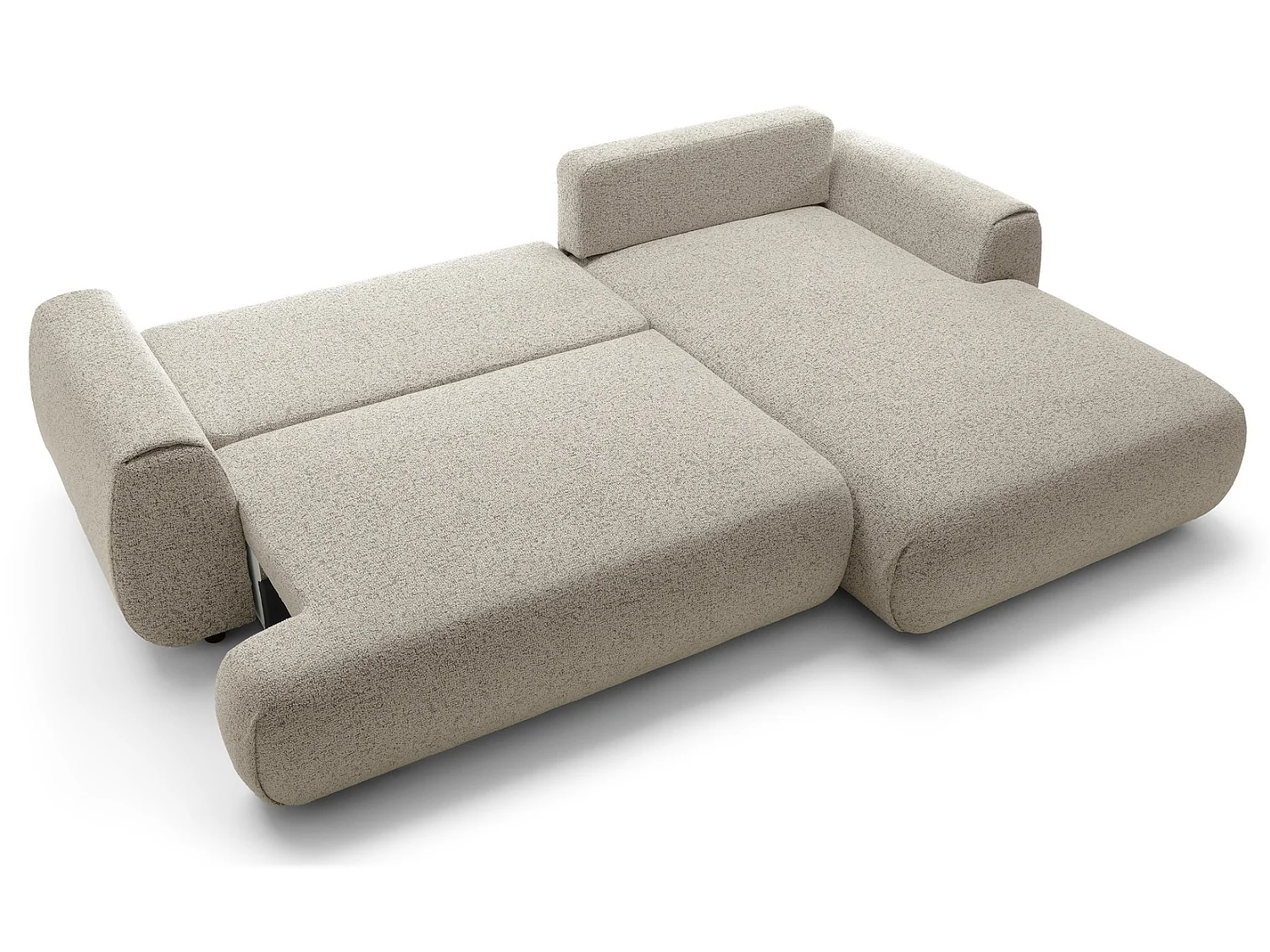 Canapé d'angle avec rangement 270 cm Ralto, style moderne, 5 places, droite, Beige