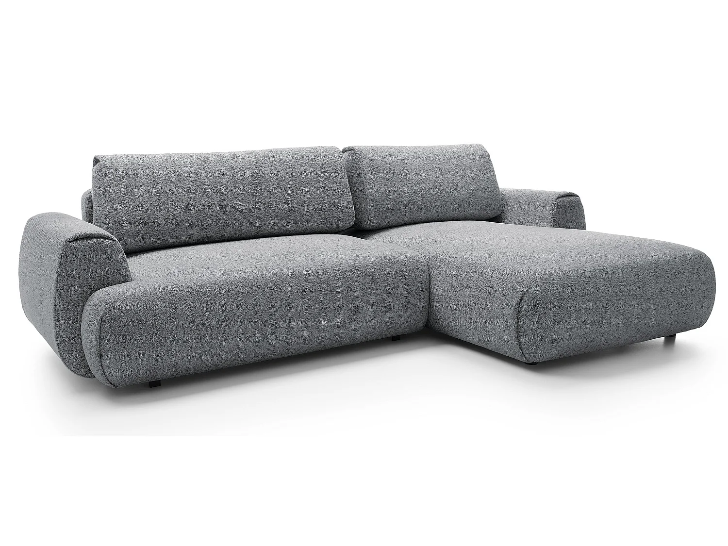Canapé d'angle avec rangement 270 cm Ralto, style moderne, 5 places, droite, Gris