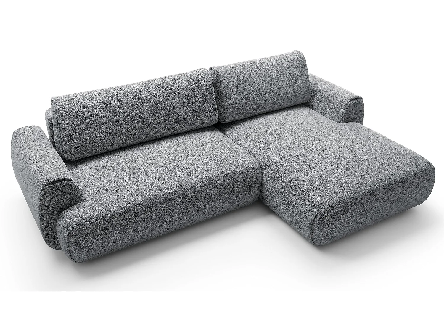Canapé d'angle avec rangement 270 cm Ralto, style moderne, 5 places, droite, Gris