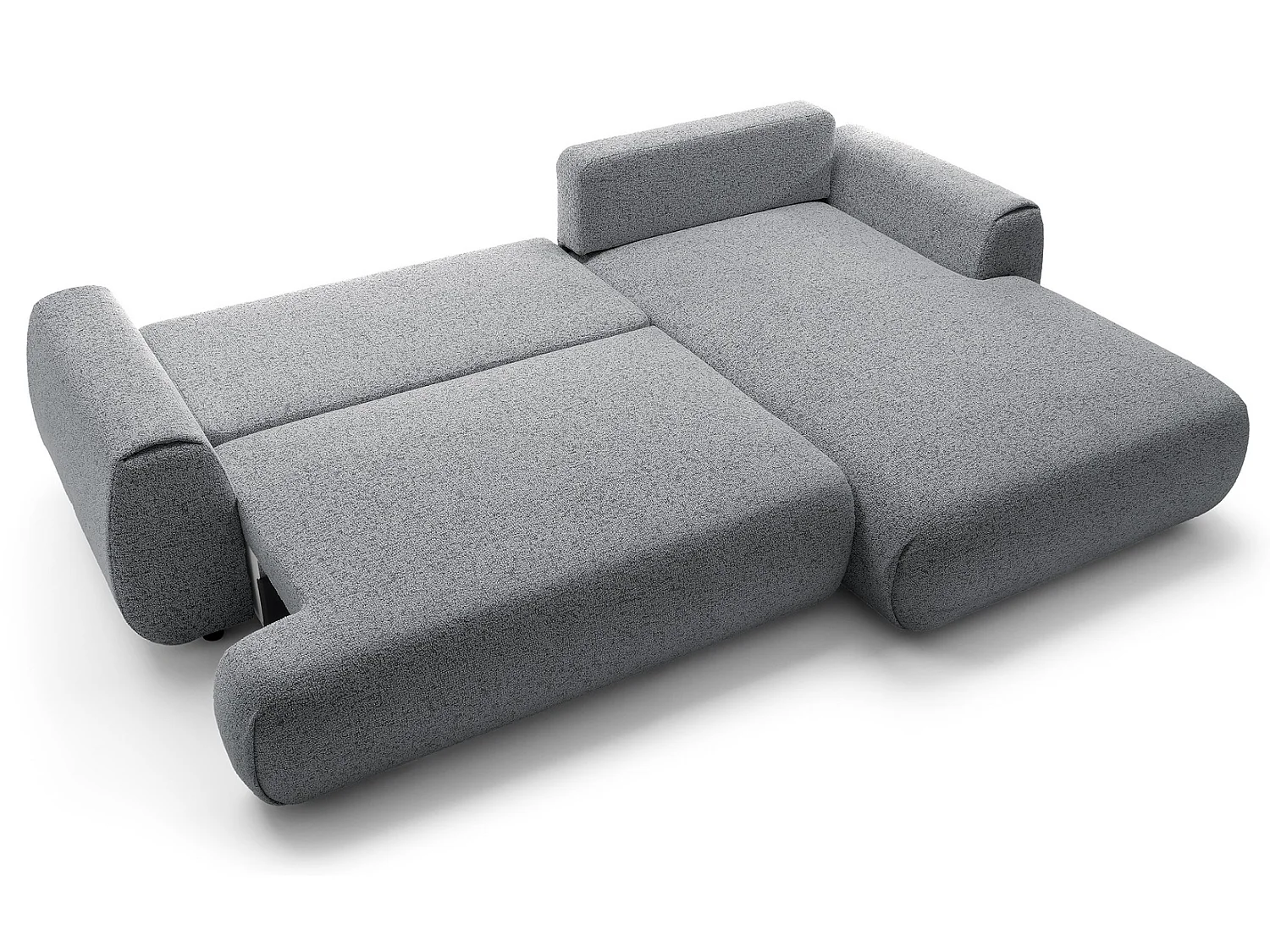 Canapé d'angle avec rangement 270 cm Ralto, style moderne, 5 places, droite, Gris