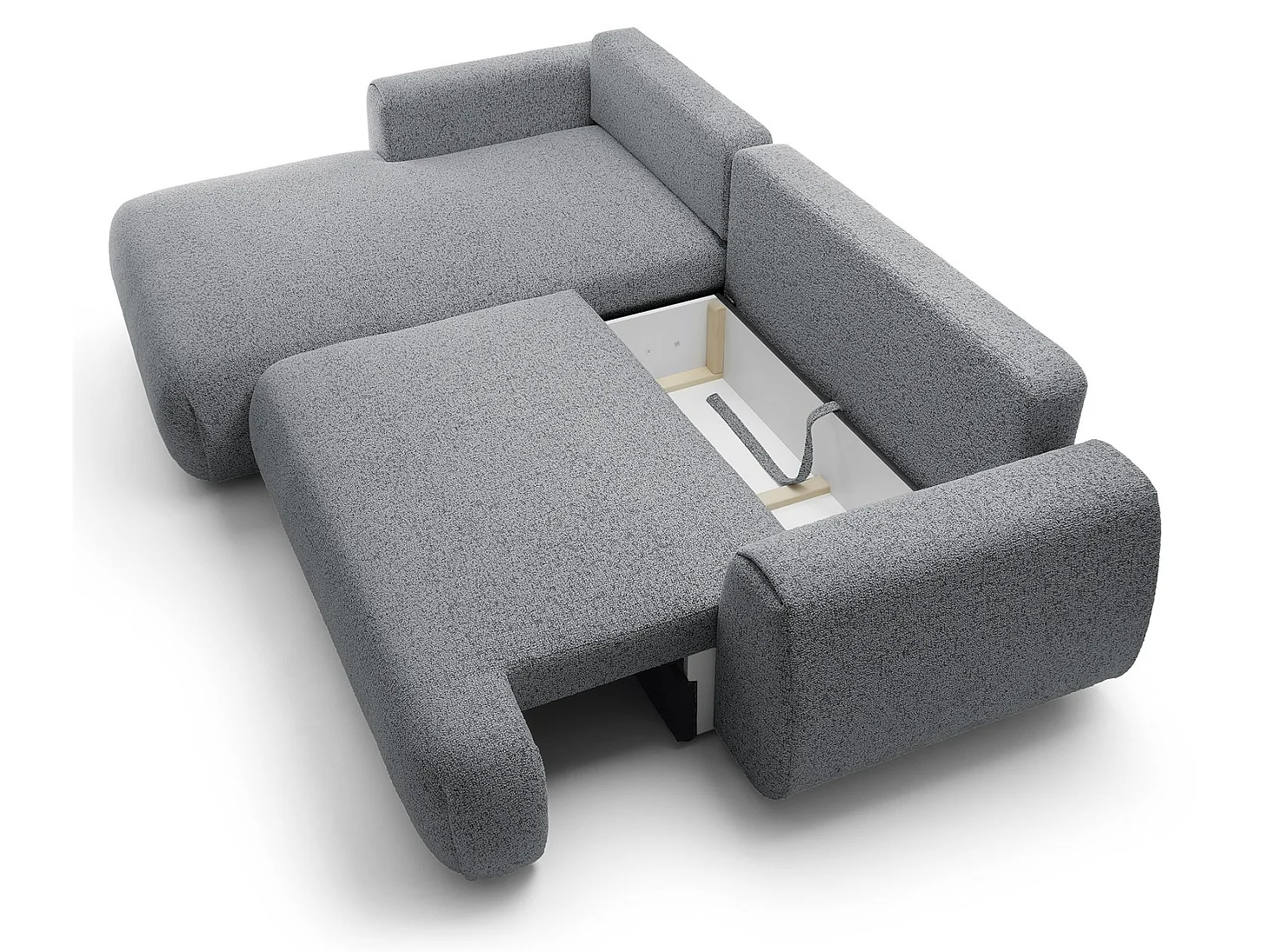 Canapé d'angle avec rangement 270 cm Ralto, style moderne, 5 places, gauche, Gris