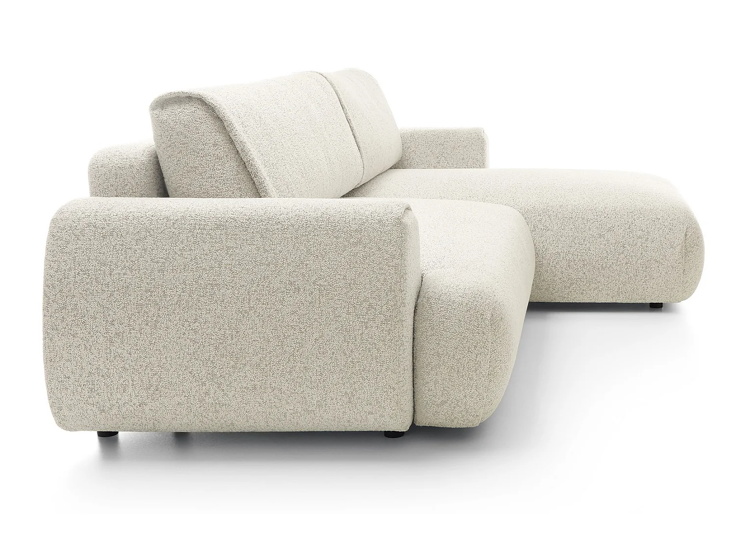Canapé d'angle avec rangement 270 cm Ralto, style moderne, 5 places, droite, Crème