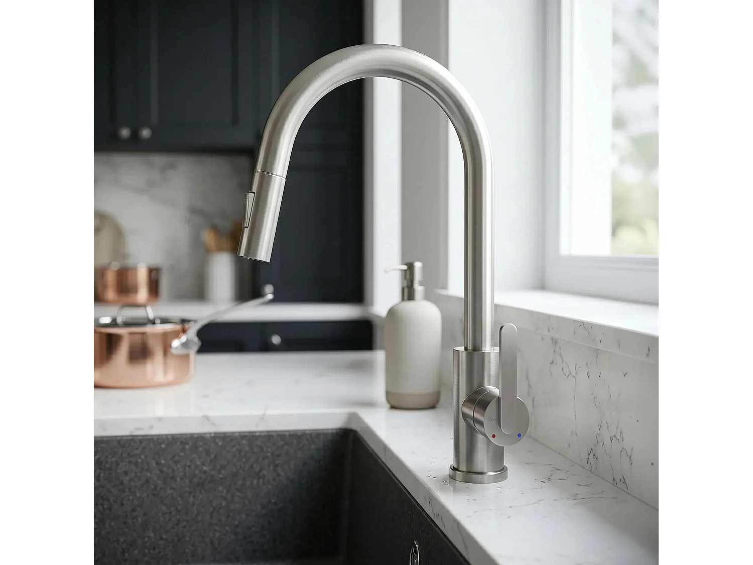 Robinet De Cuisine Rea Ontario Brush Nickel