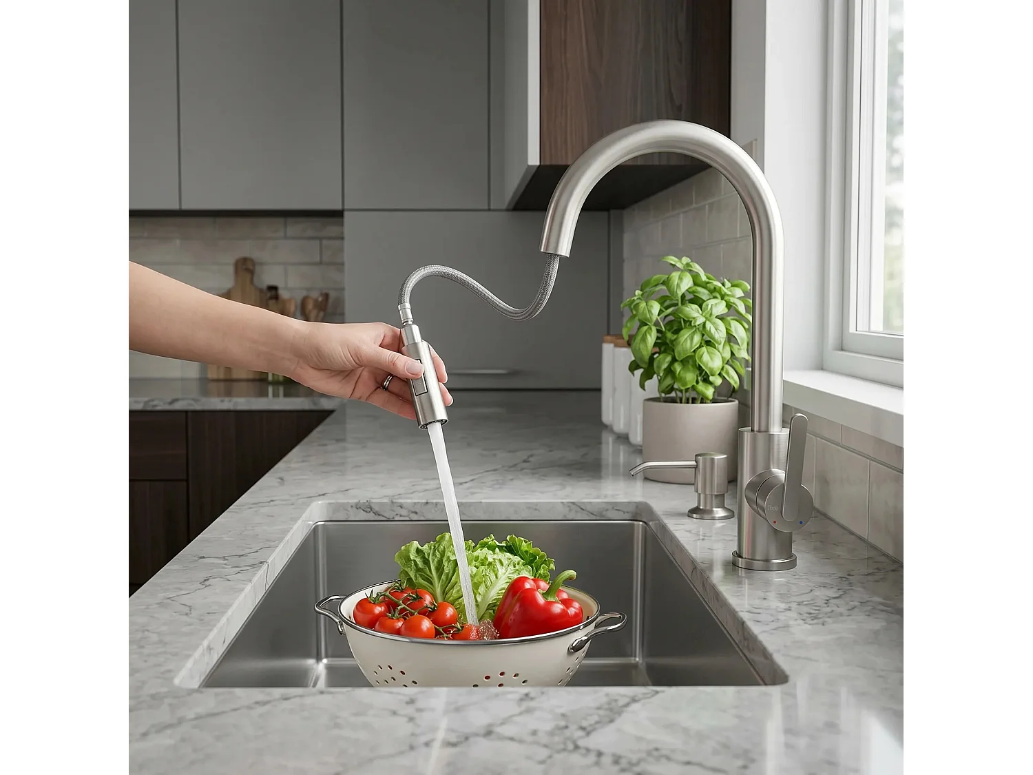 Robinet De Cuisine Rea Ontario Brush Nickel