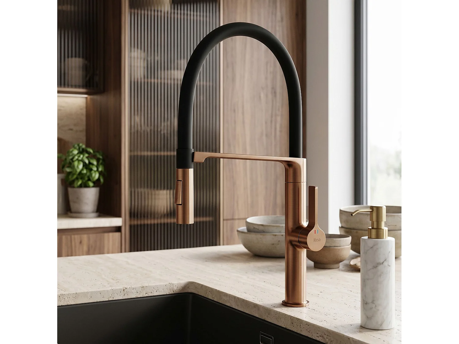 Robinet De Cuisine Rea Lago Brush Copper
