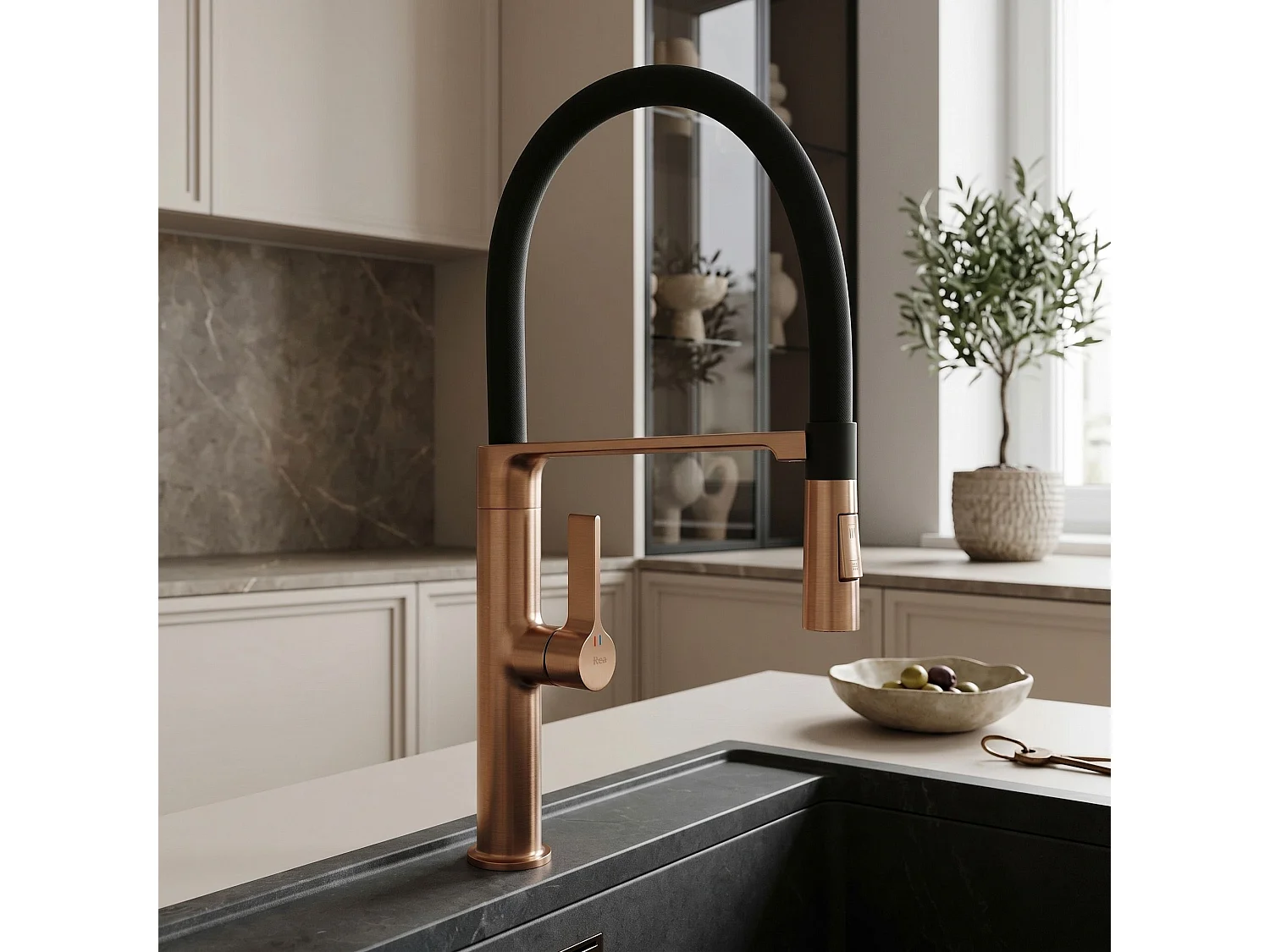 Robinet De Cuisine Rea Lago Brush Copper