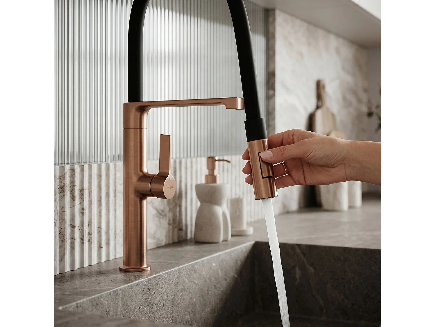 Robinet De Cuisine Rea Lago Brush Copper