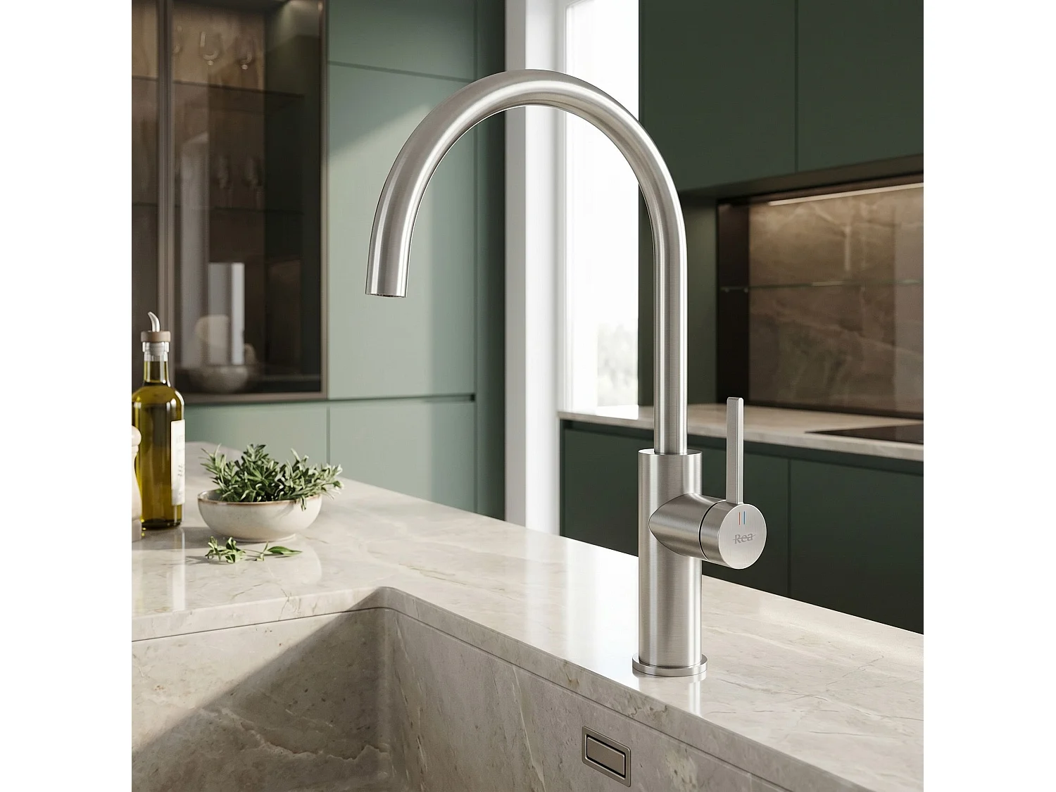 Robinet De Cuisine Rea Rivo Brush Steel
