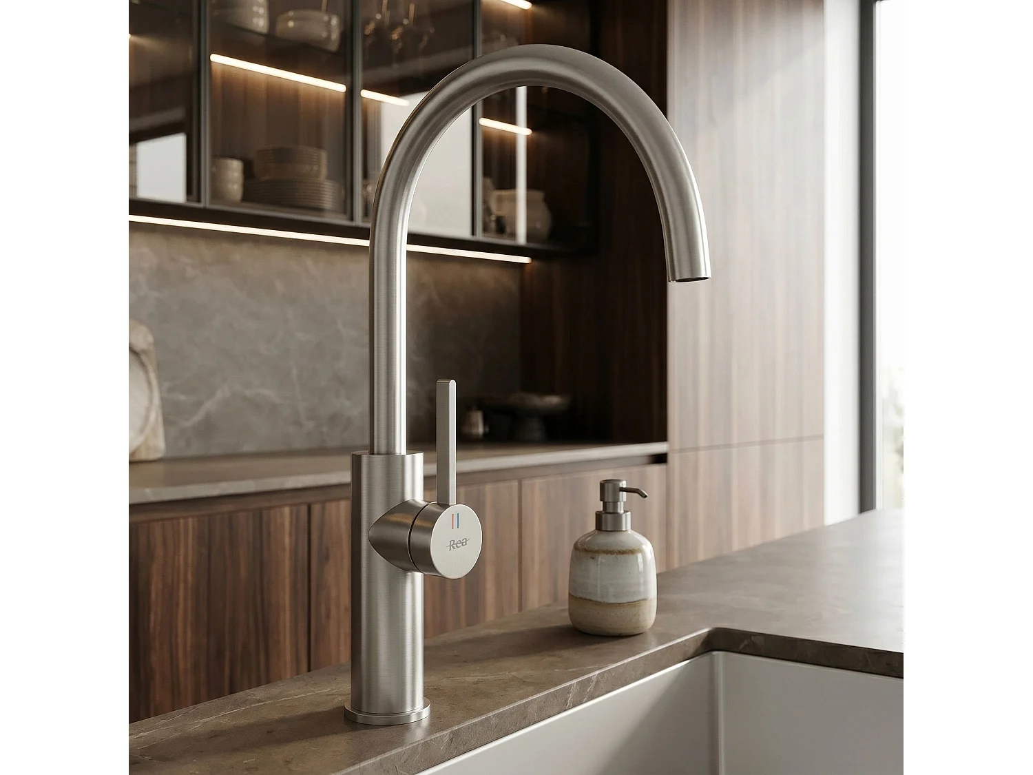 Robinet De Cuisine Rea Rivo Brush Steel