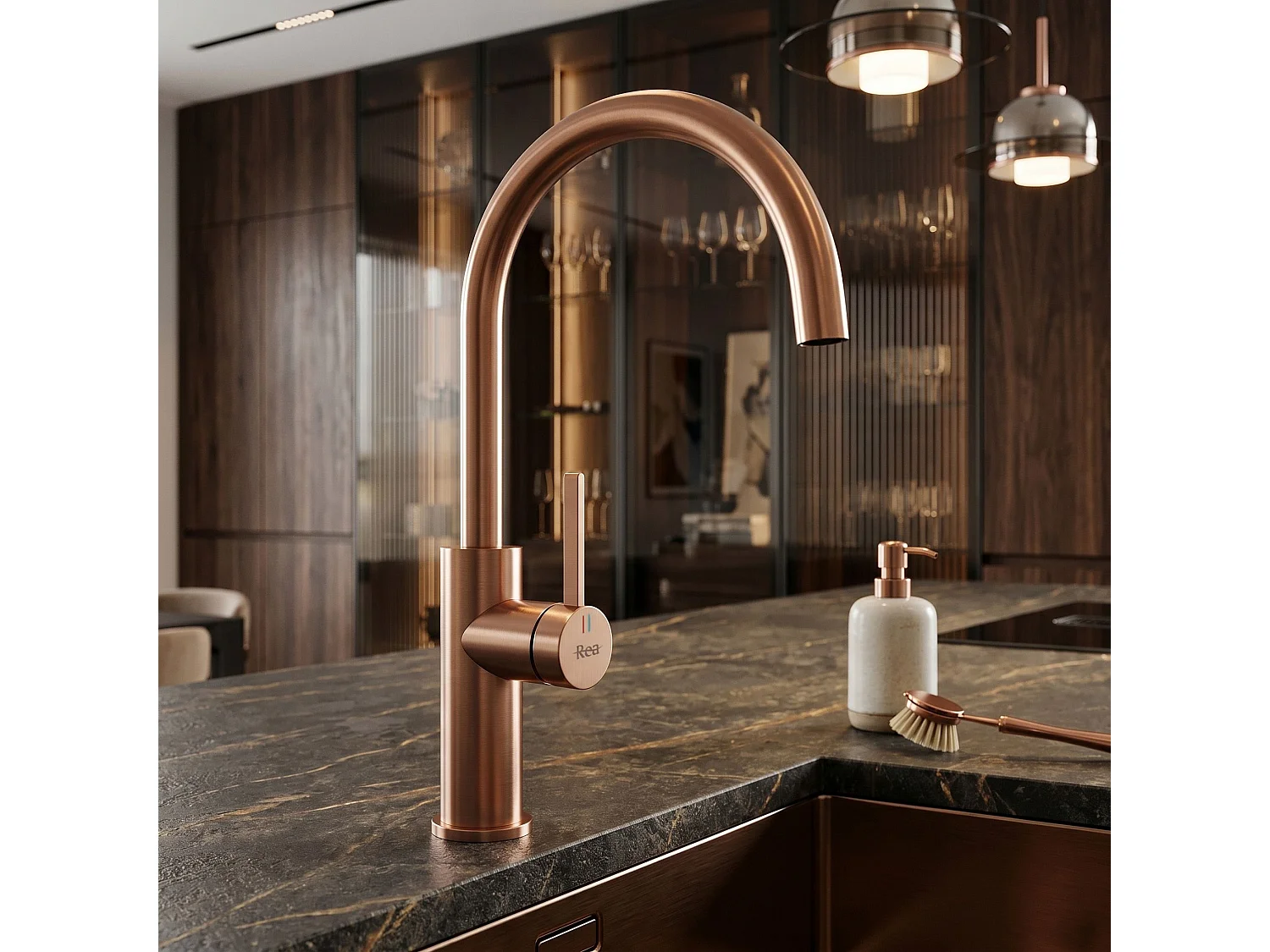 Robinet De Cuisine Rea Rivo Brush Copper