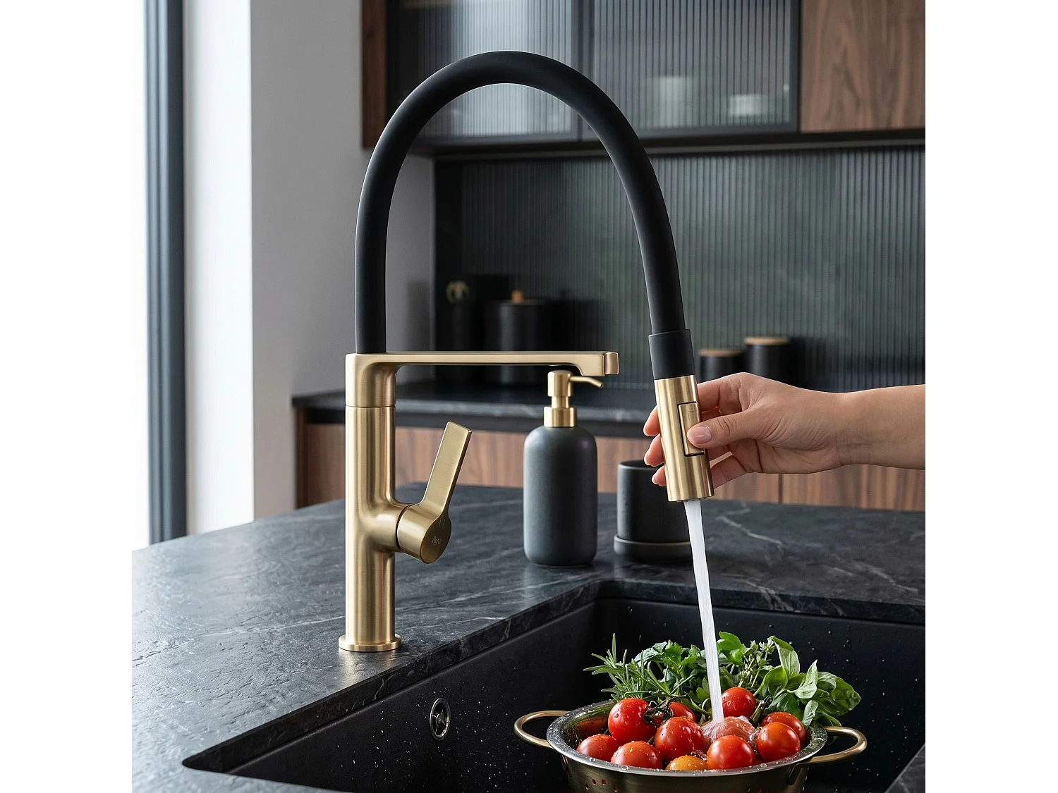 Robinet De Cuisine Rea Lago Brush Gold