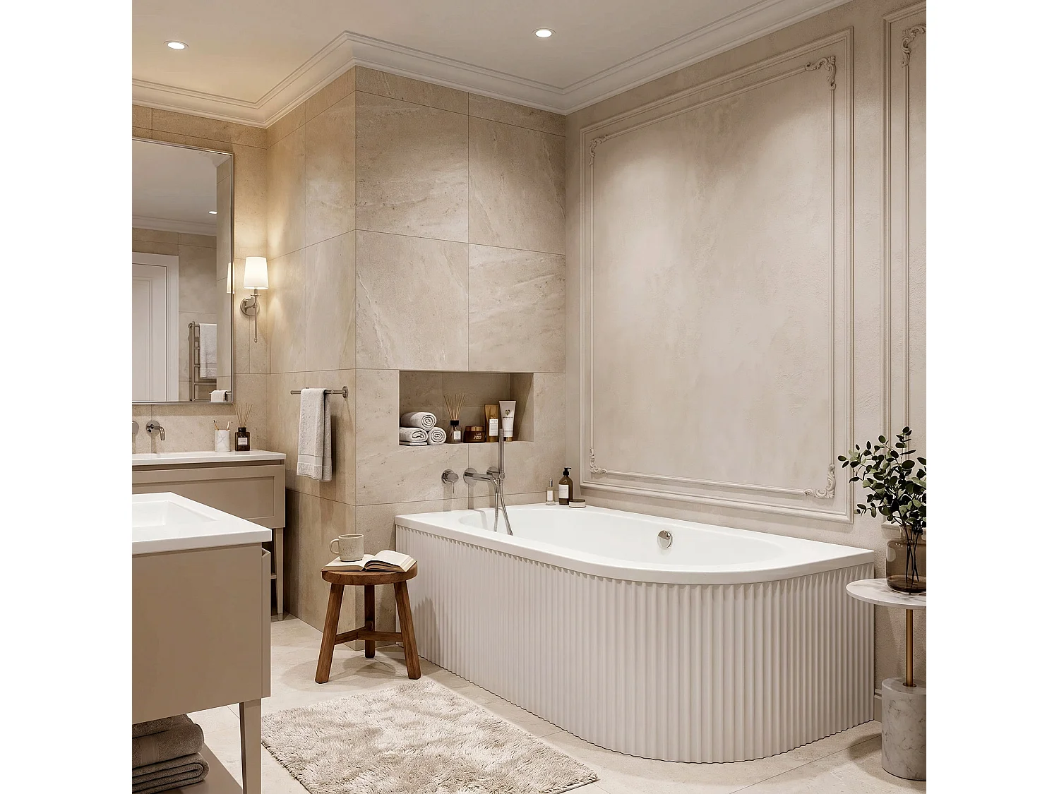 Baignoire D’Angle Rea Orion Stripe 170 Left White