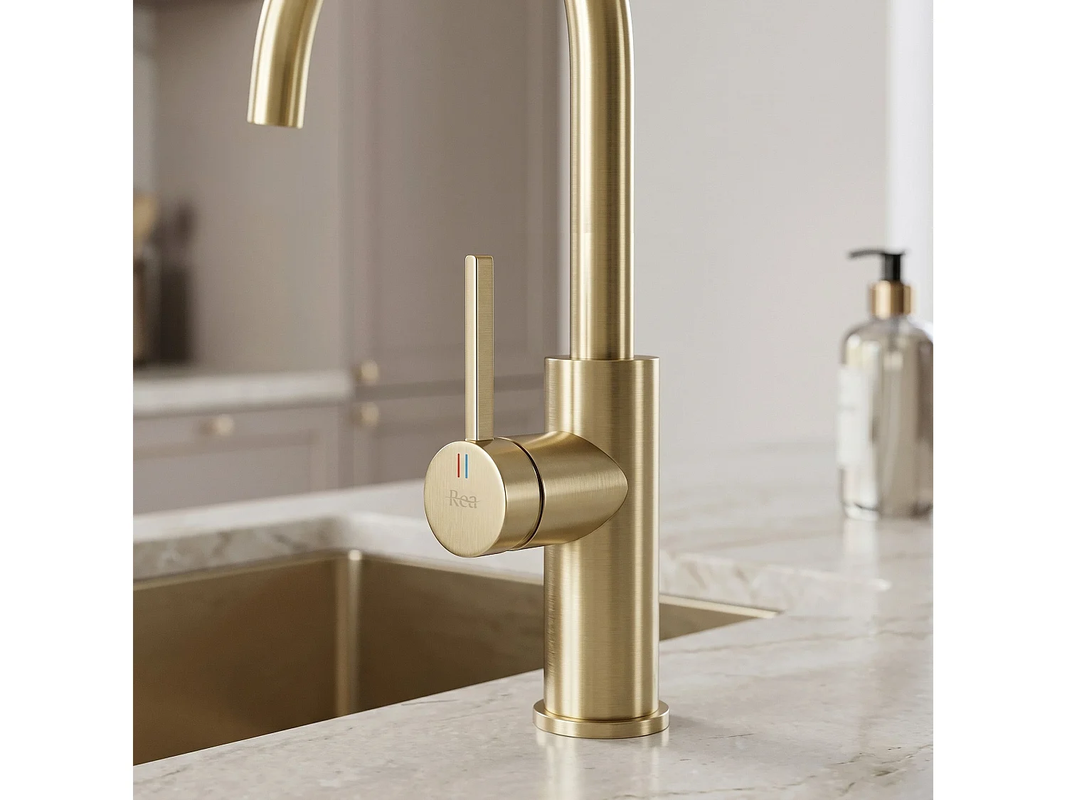 Robinet De Cuisine Rea Rivo Brush Gold