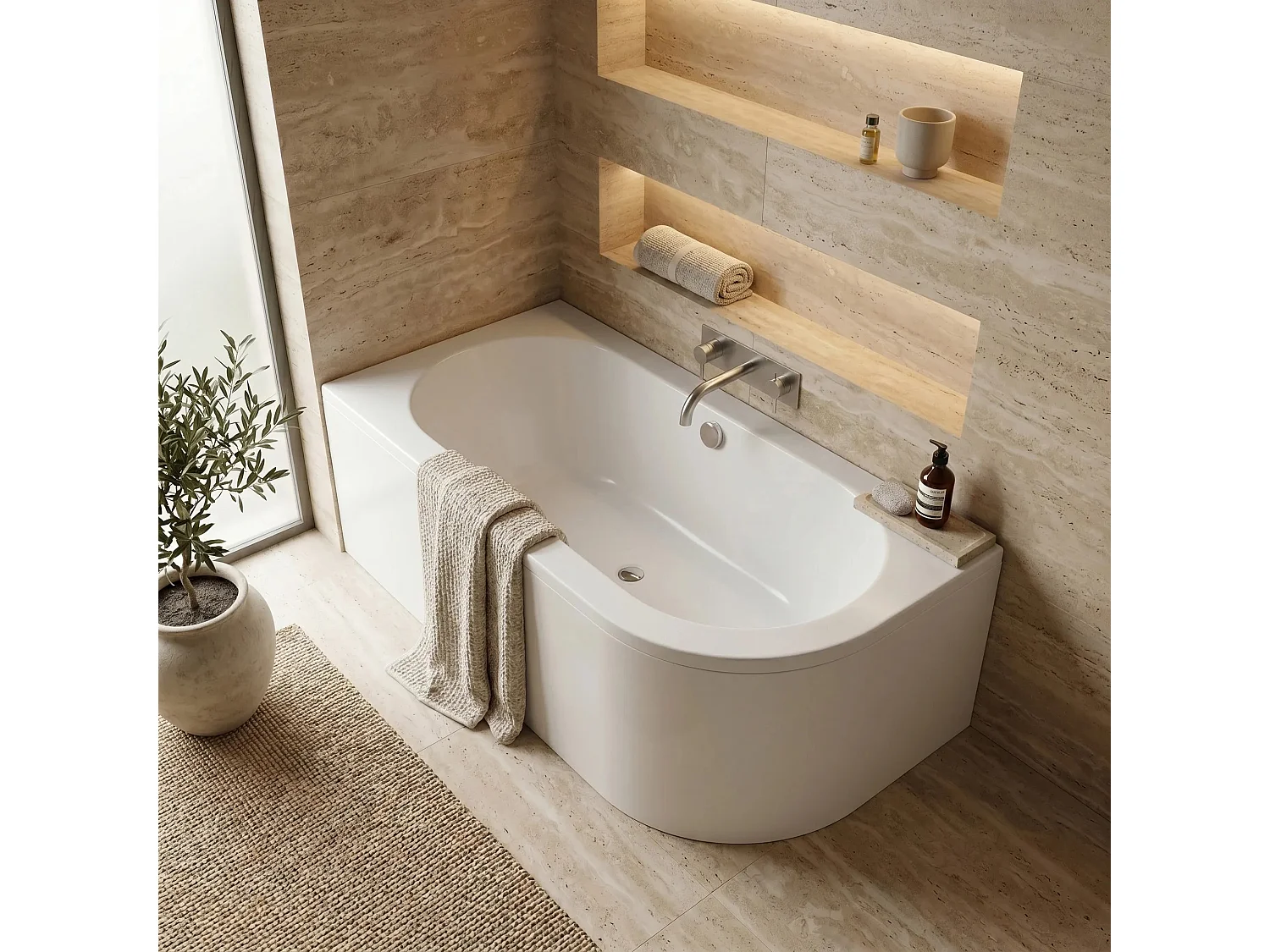 Baignoire D'Angle Rea Orion 10In1 Left White